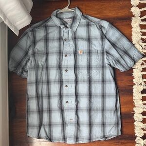 Carhartt Men's Gray and Black Checkered Shirt